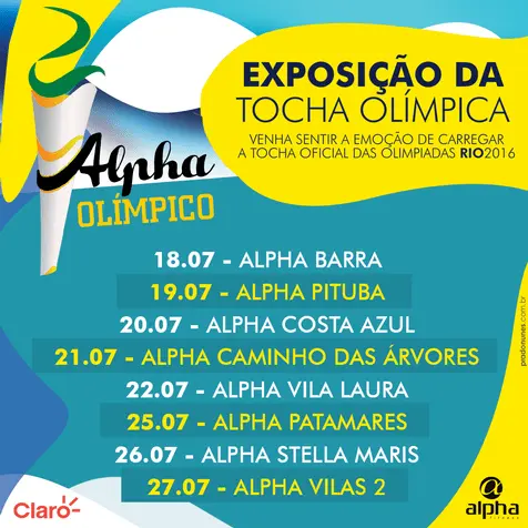 Tocha Olímpica fará tour pelas academias da Rede Alpha Fitness 