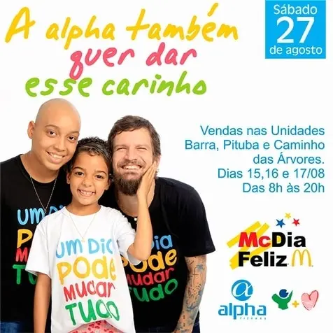 Rede Alpha Fitness participa de vendas de tíquetes do MCDia Feliz