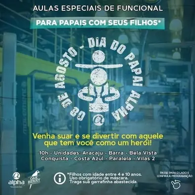 Rede Alpha Fitness promove semana especial com aulas para pais e filhos